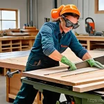 목재 절단 시 안전수칙 - **Prompt 1: The Prepared Artisan - Safety and Organization**
    "A photorealistic image of a male w...