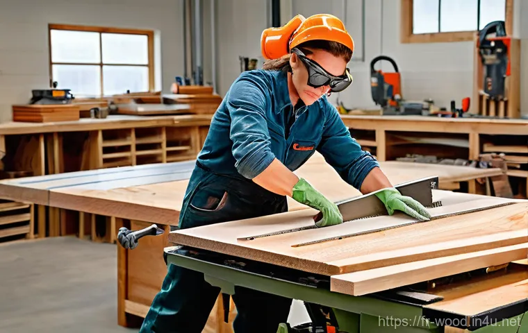 목재 절단 시 안전수칙 - **Prompt 1: The Prepared Artisan - Safety and Organization**
"A photorealistic image of a male w...